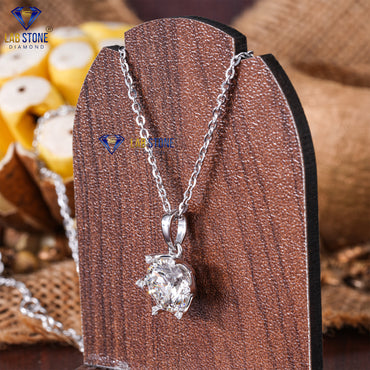 3.06 TDW Round Cut Diamond Custom Pendant with Chain
