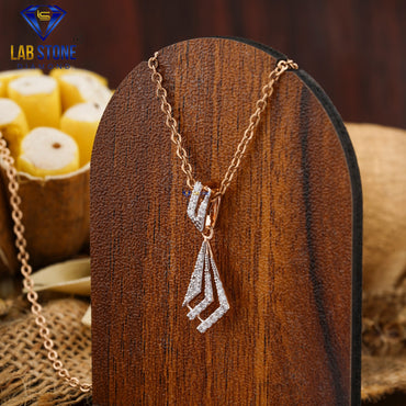 0.20 TDW Round Cut Diamond Custom Pendant with Chain