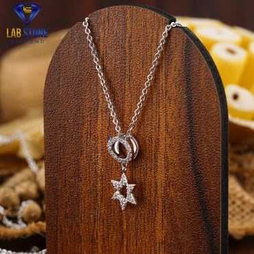 0.17 TDW Round Cut Diamond Custom Pendant with Chain