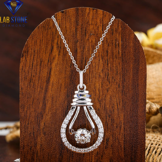 1.46 TDW Round Cut Diamond Pendant with Chain