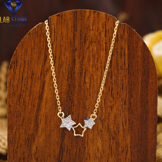 0.05 TDW Round Cut Diamond Pendant with Chain