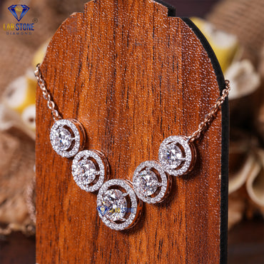 4.14 TDW Round Cut Diamond Custom Pendant with Chain