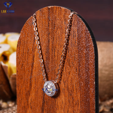 0.57 TDW Round Cut Diamond Custom Pendant with Chain