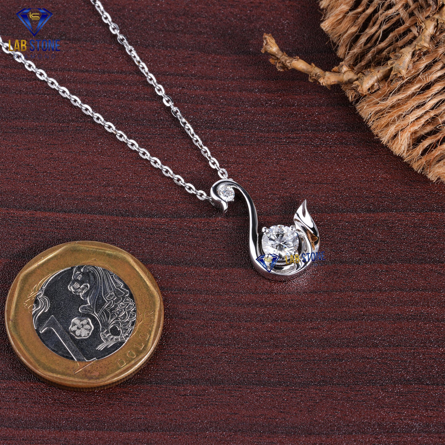 0.76 TDW Round Cut Diamond Custom Pendant with Chain