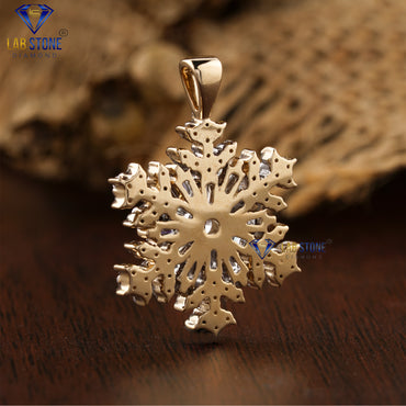 0.73 TDW Baguette & Round Cut Snowflake Diamond Custom Pendant