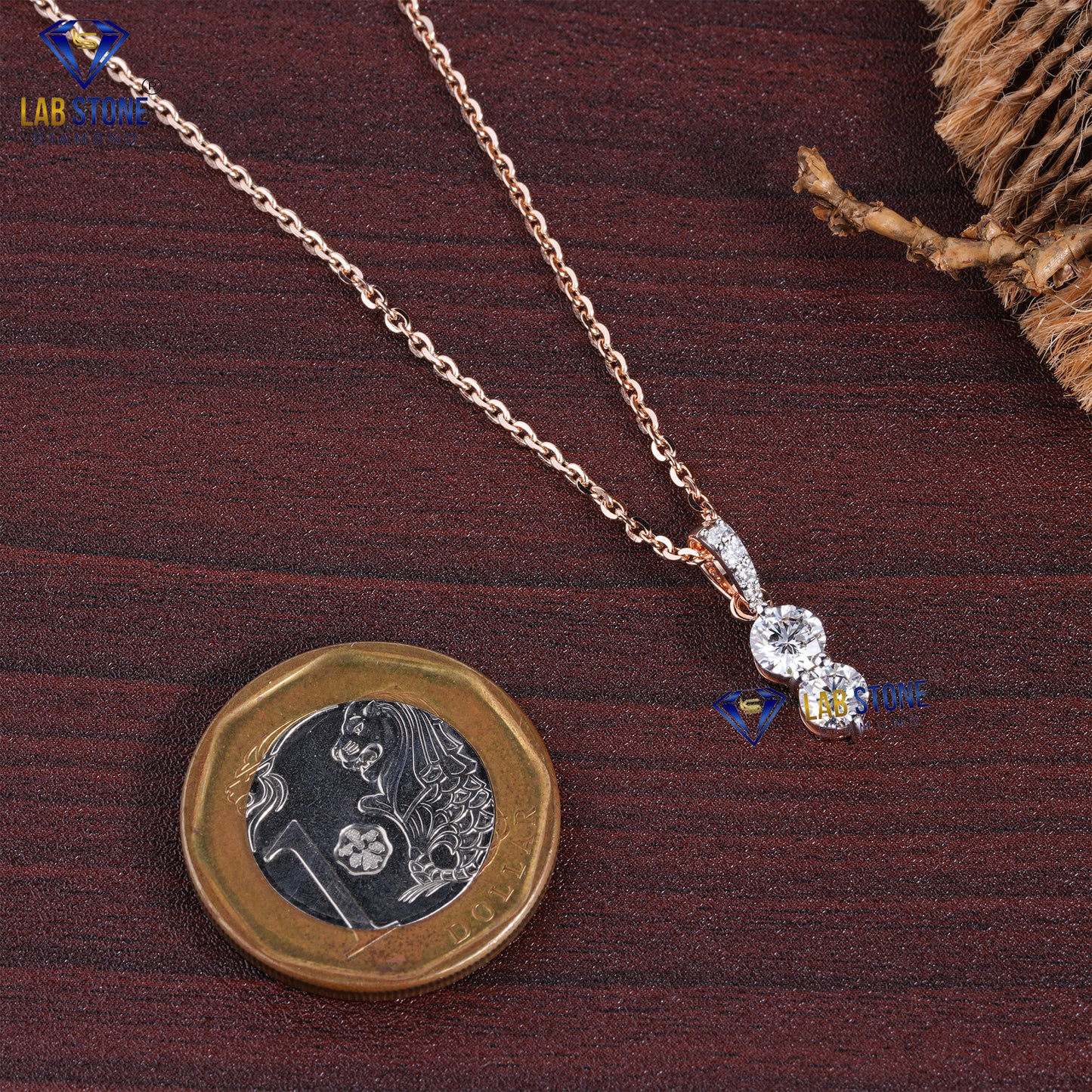 0.86 TDW Round Cut Diamond Custom Pendant with Chain