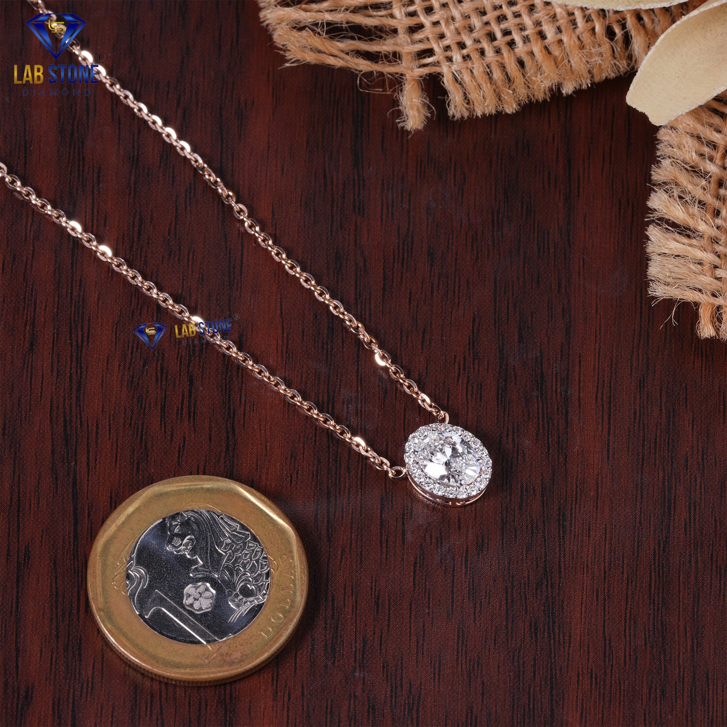 1.10 TDW Round & Oval Cut Diamond Custom Pendant with Chain