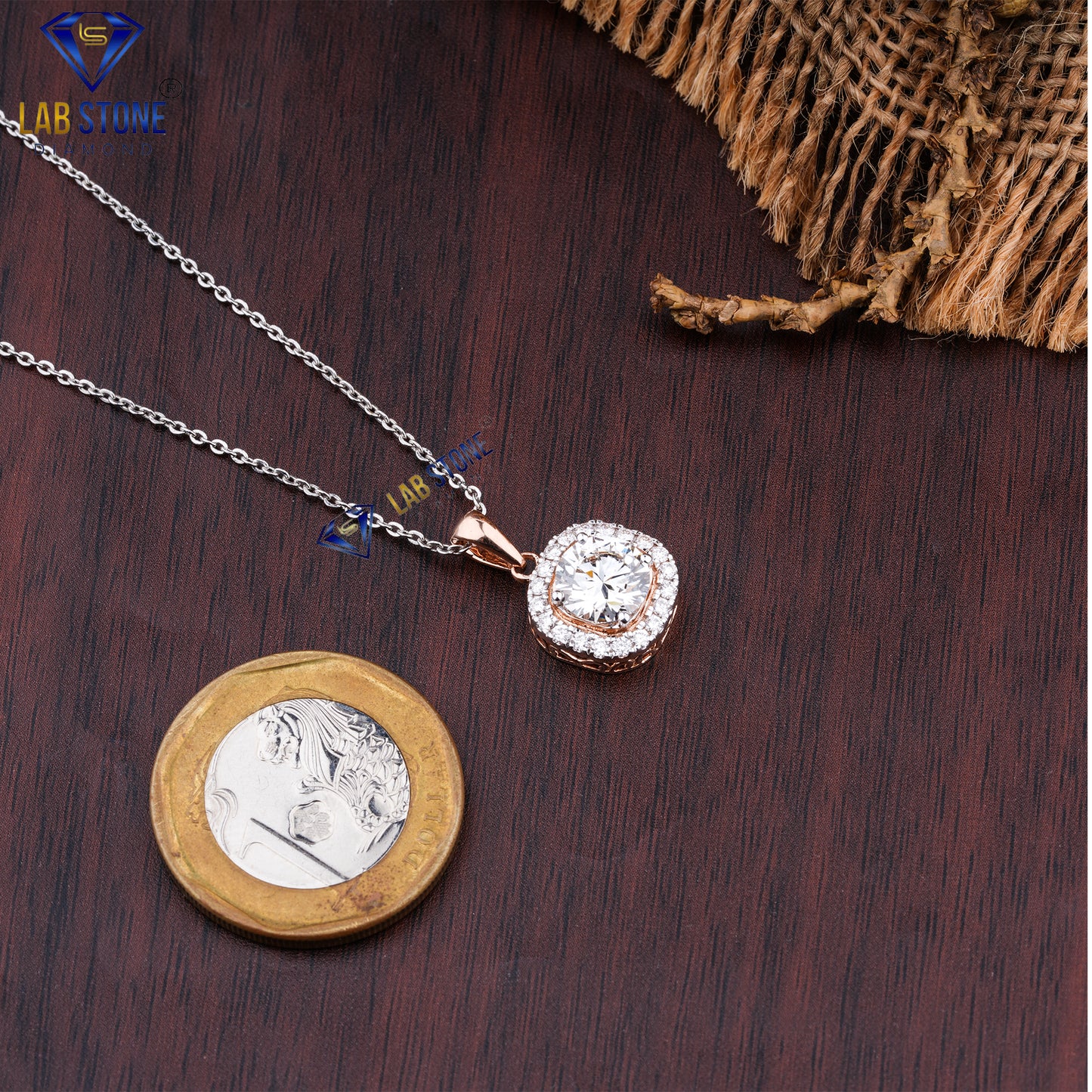 1.72 TDW Round Cut Diamond Custom Pendant with Chain