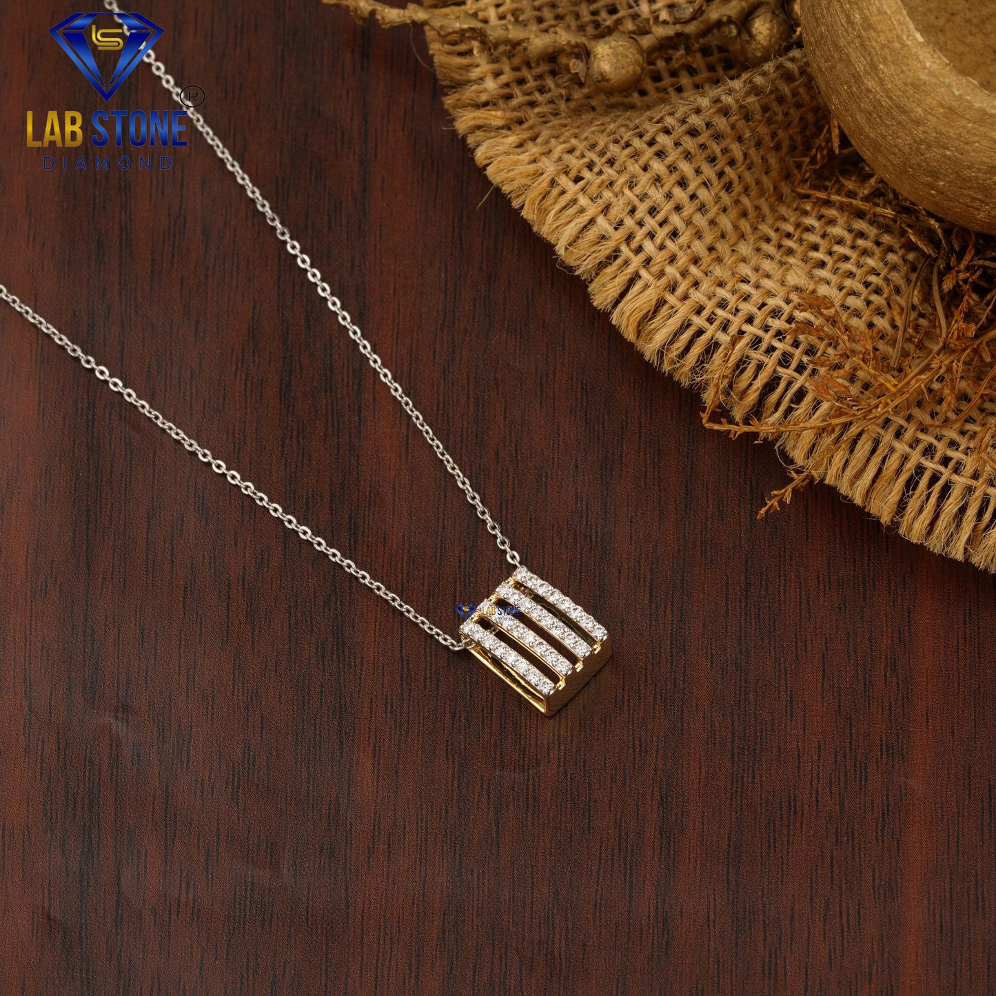 0.352 TDW Round Cut Diamond Custom Pendant with Chain