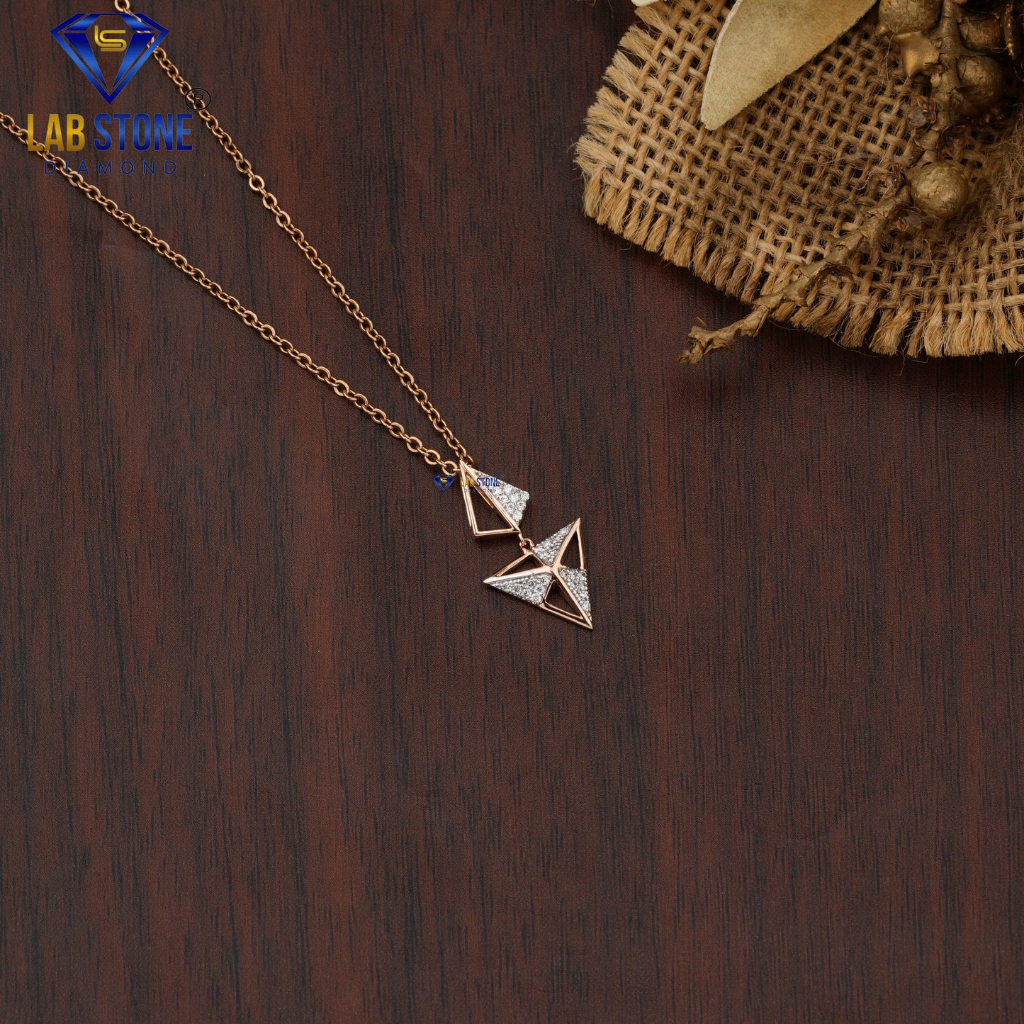 0.11 TDW Round Cut Diamond Custom Pendant with Chain