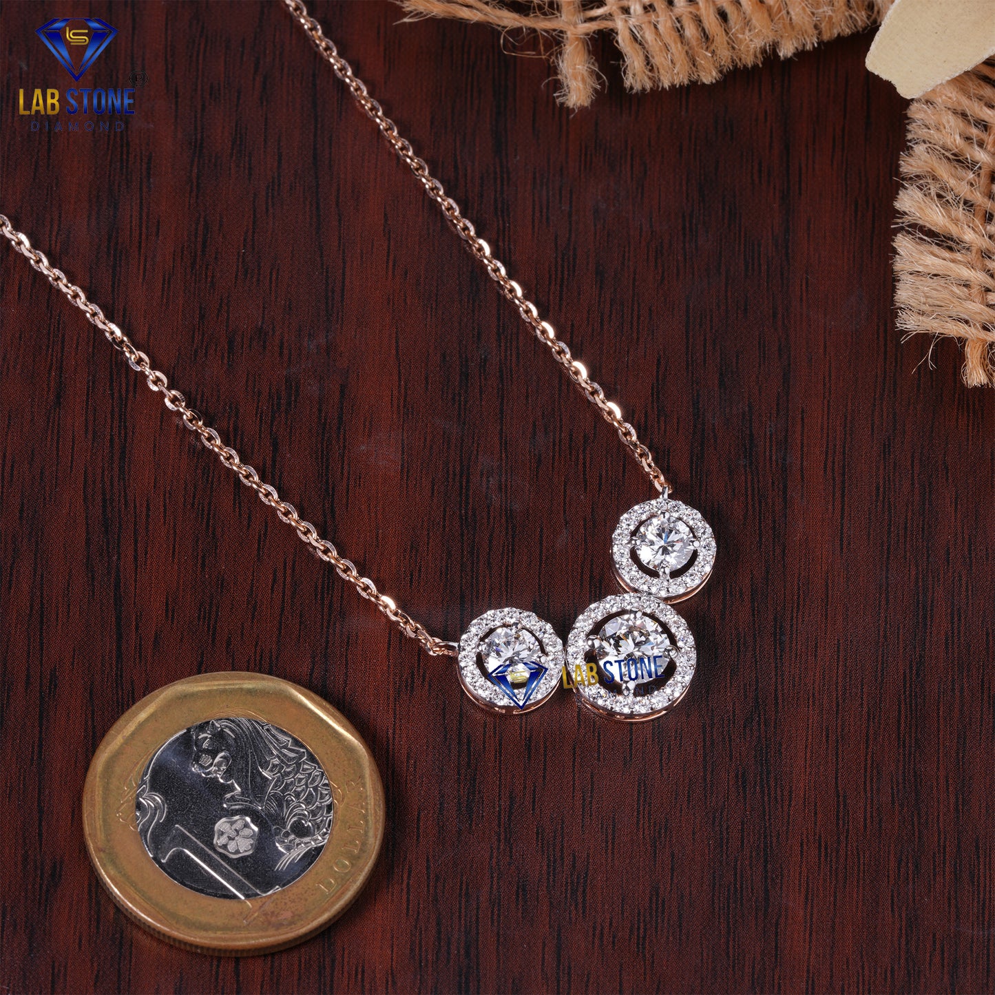 1.72 TDW Round Cut Diamond Custom Pendant with Chain