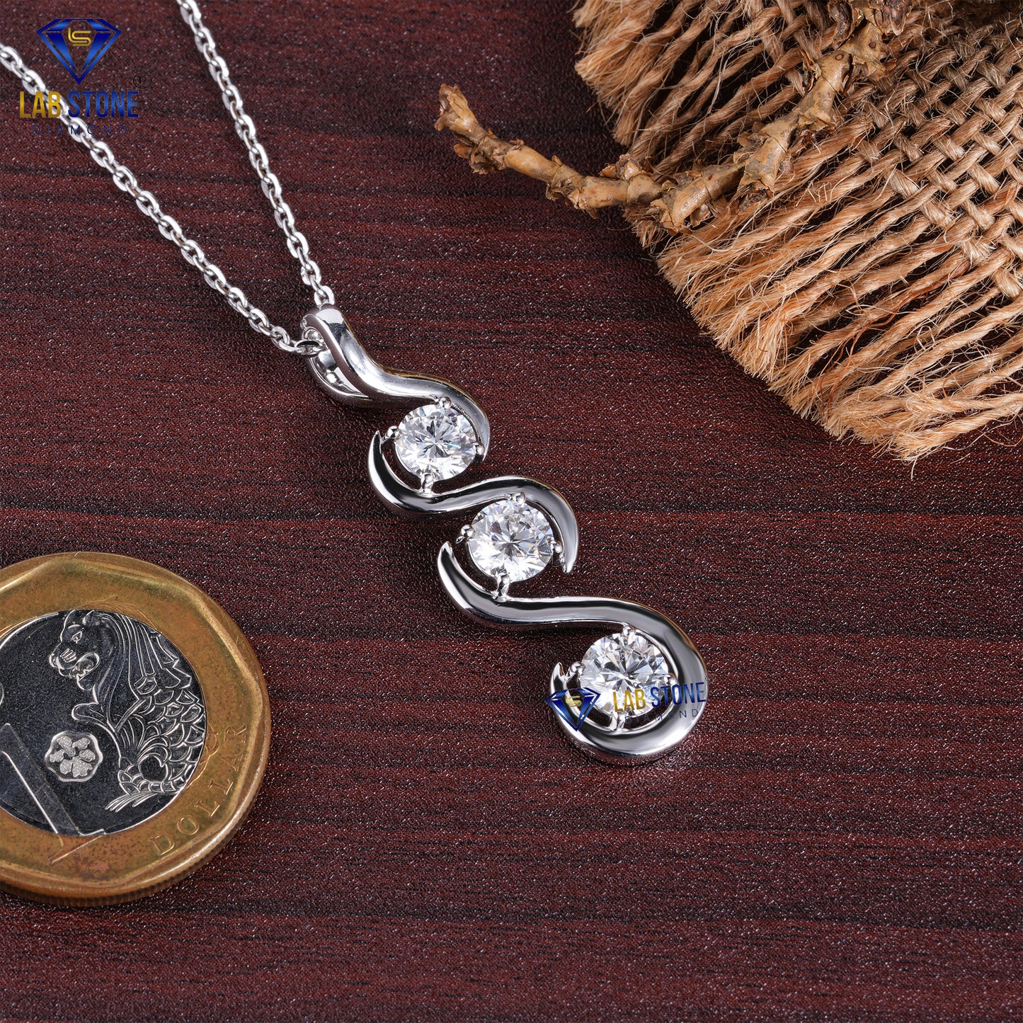 2.00 TDW Round Cut Diamond Custom Pendant with Chain