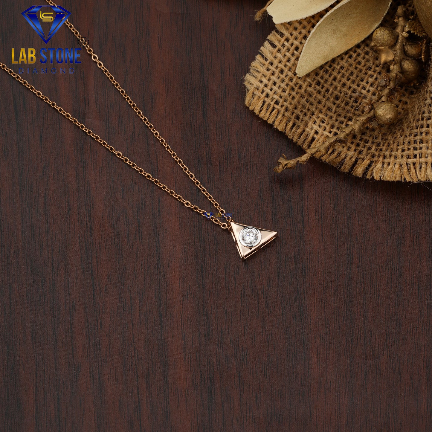 0.30 TDW Round Cut Diamond Solitaire Pendant with Chain