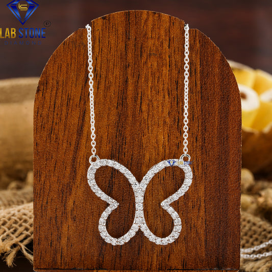 0.801 TDW Round Cut Diamond Pendant with Chain