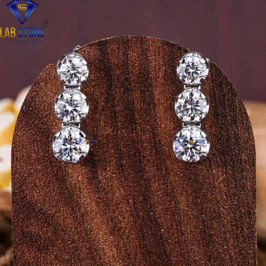 9.60 TDW Round Cut Diamond Drop & Dangle Earrings