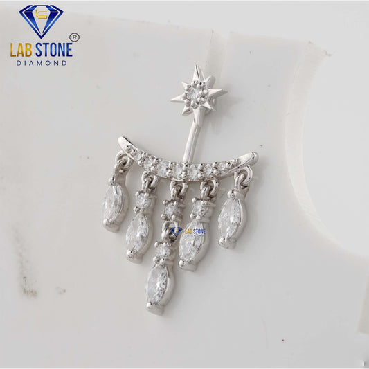 1.27 TDW Marquise & Round Cut Diamond Drop & Dangle Earrings