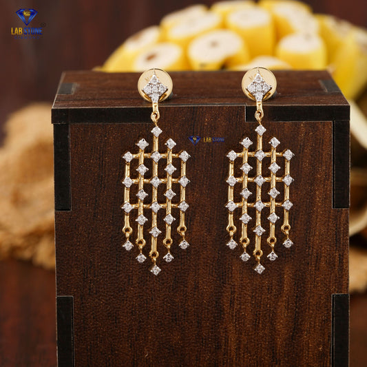 0.558 TDW Round Cut Diamond Drop & Dangle Earring