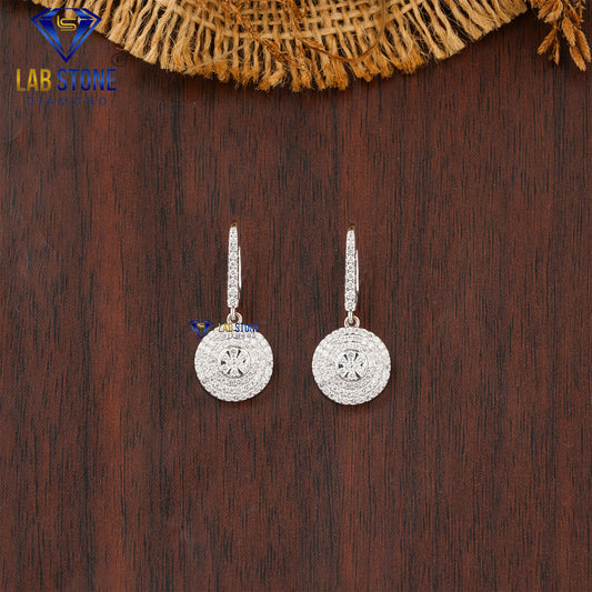 0.74 TDW Round Cut Diamond Drop & Dangle Earring