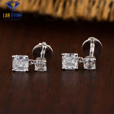 1.30 TDW Asscher Cut Diamond Drop & Dangle Earring