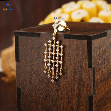 0.558 TDW Round Cut Diamond Drop & Dangle Earring