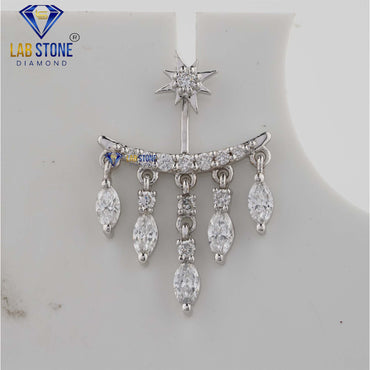 1.27 TDW Marquise & Round Cut Diamond Drop & Dangle Earrings
