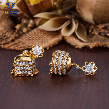 2.58 TDW Round Cut Diamond Drop & Dangle Earring