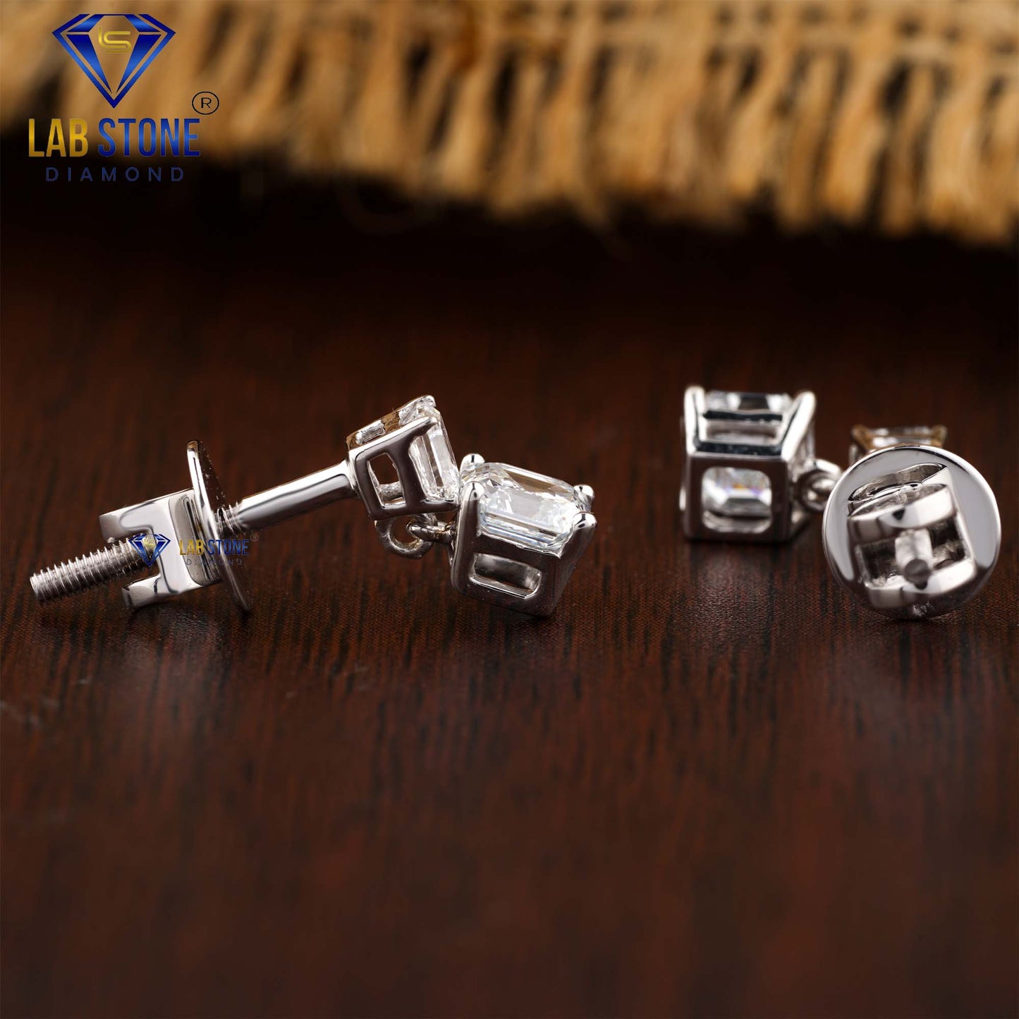 1.30 TDW Asscher Cut Diamond Drop & Dangle Earring