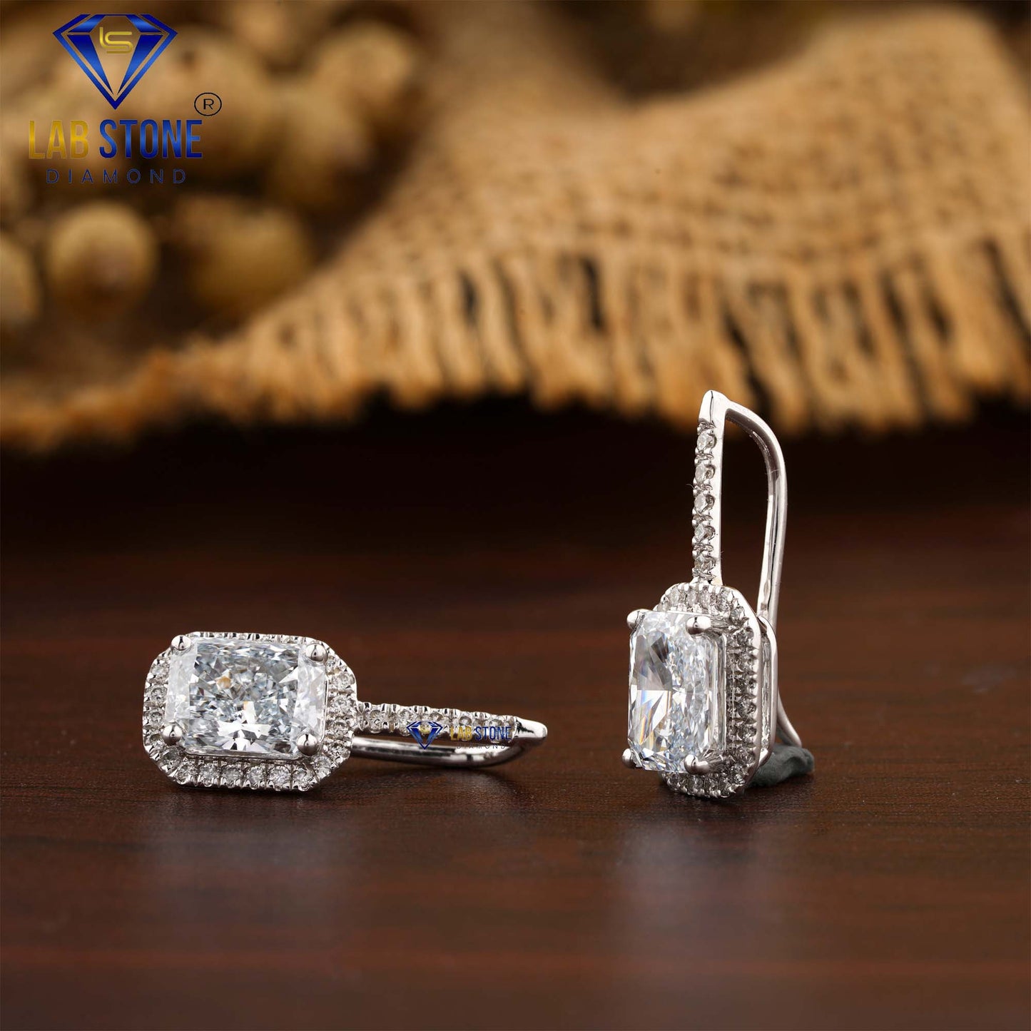 1.64 TDW Radiant & Round Cut Diamond Drop & Dangle Earring