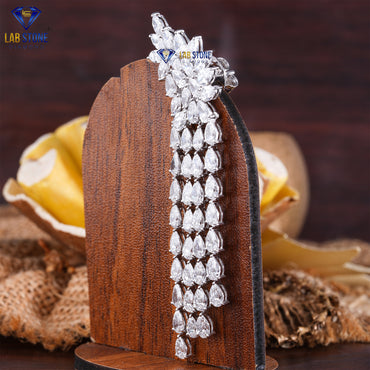 19.40 TDW Pear & Marquise Cut Diamond Drop & Dangle Earrings