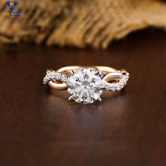 2.74 TDW Round Cut Women’s Engagement Diamond Ring