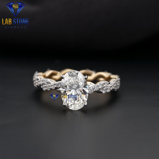 1.97 TCW Oval & Round Cut Women’s Engagement Diamond Ring