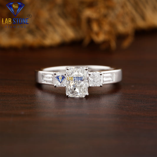 1.50 TDW Radiant, Princess and Baguette Cut Women’s Diamond Ring