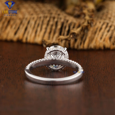 0.93 TDW Round Cut Hidden Halo Diamond Ring for Women
