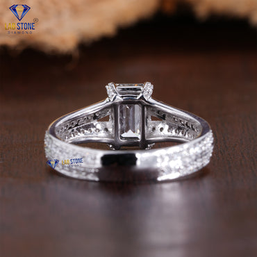 1.46 TDW Emerald & Round Cut Women’s Diamond Ring