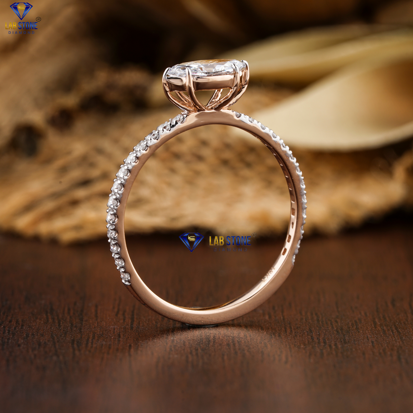 0.72 TDW Marquise & Round Cut Women’s Engagement Diamond Ring