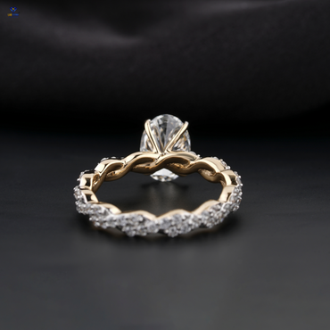 2.05 TDW Oval & Round Cut Women’s Engagement Diamond Ring