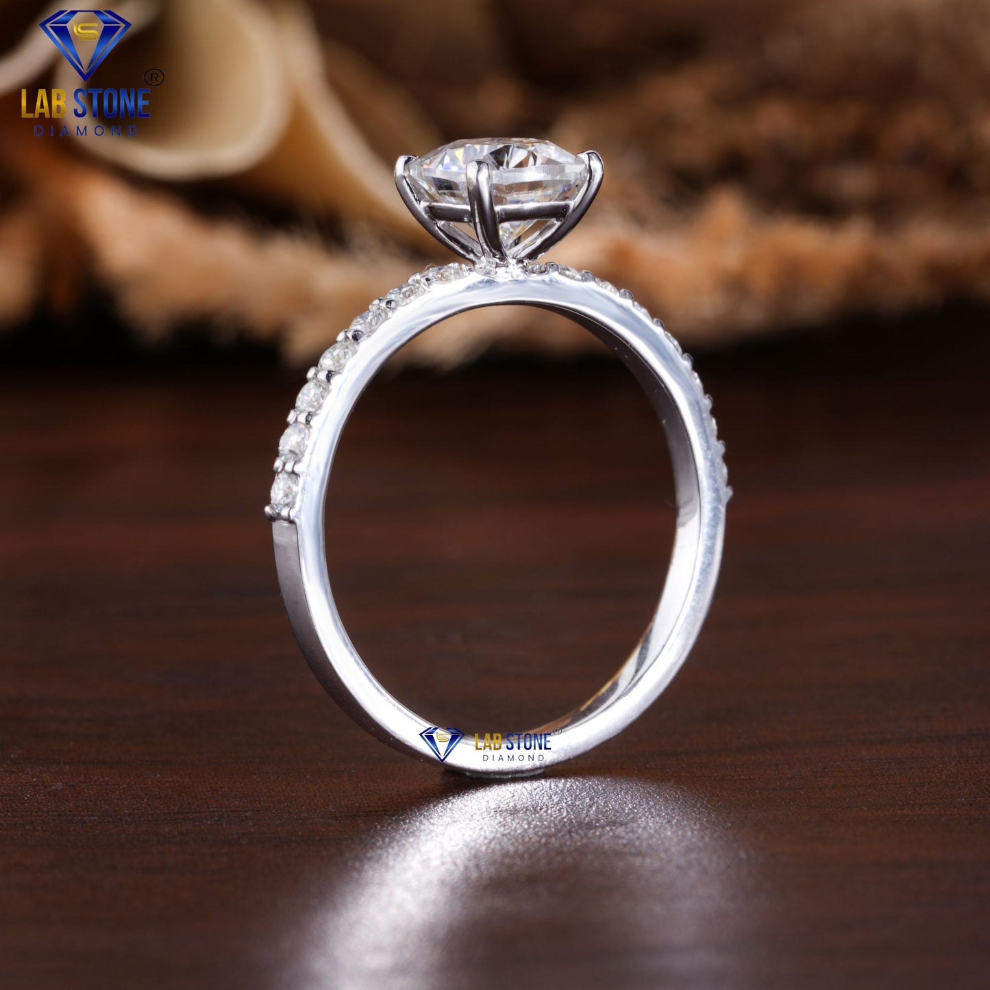 1.34 TDW Cushion & Round Cut Women's Diamond Ring