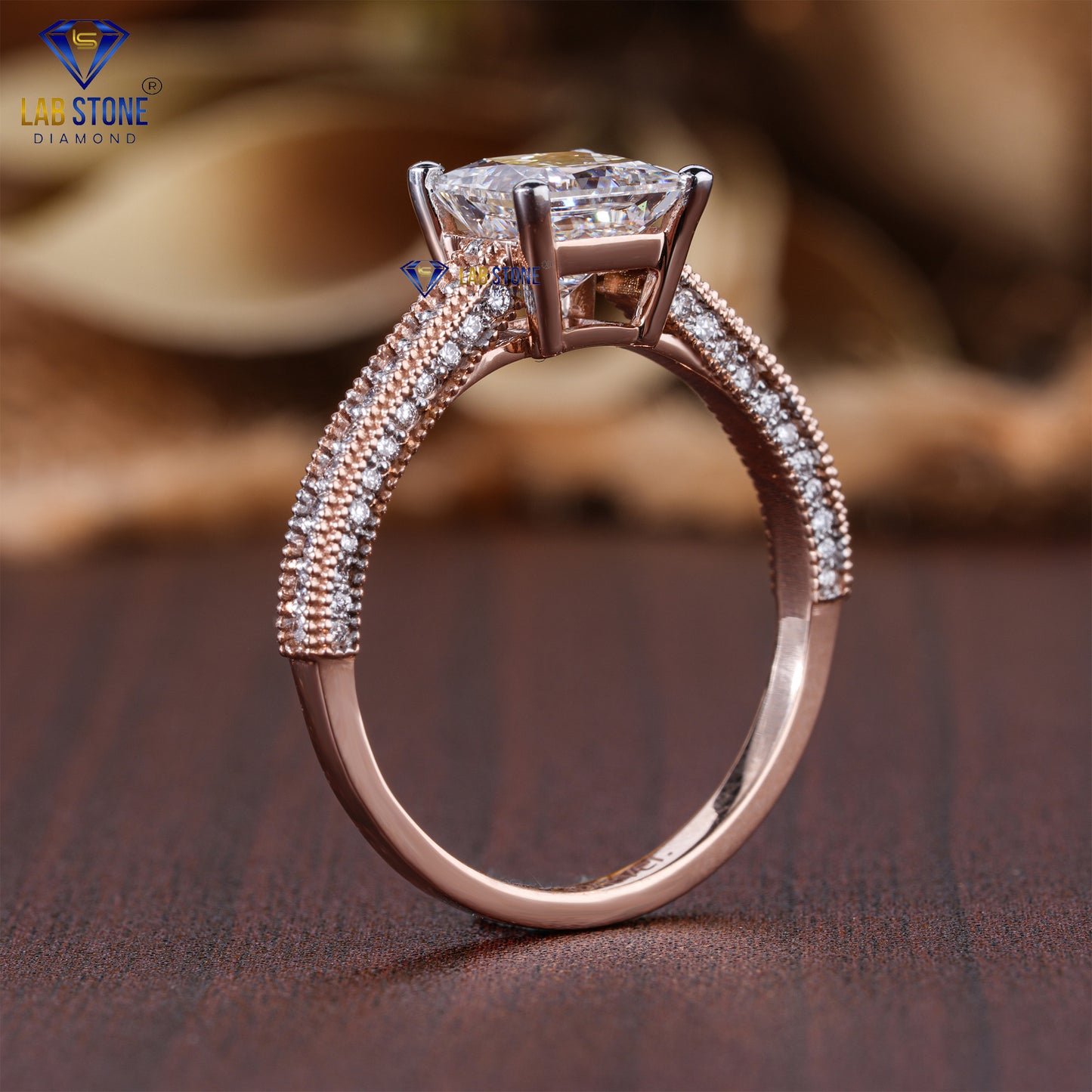 1.39 TDW Princess Cut Women’s Diamond Engagement Ring