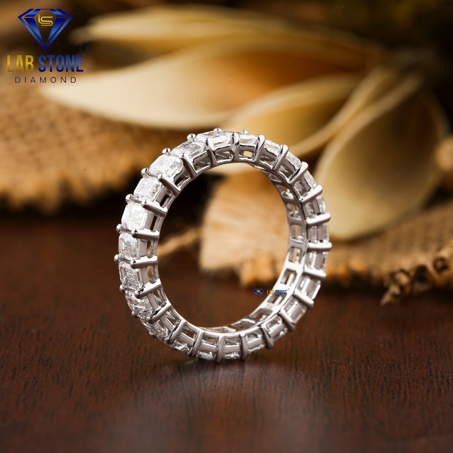 3.24 TDW Emerald Cut Diamond Women's Eternity Band