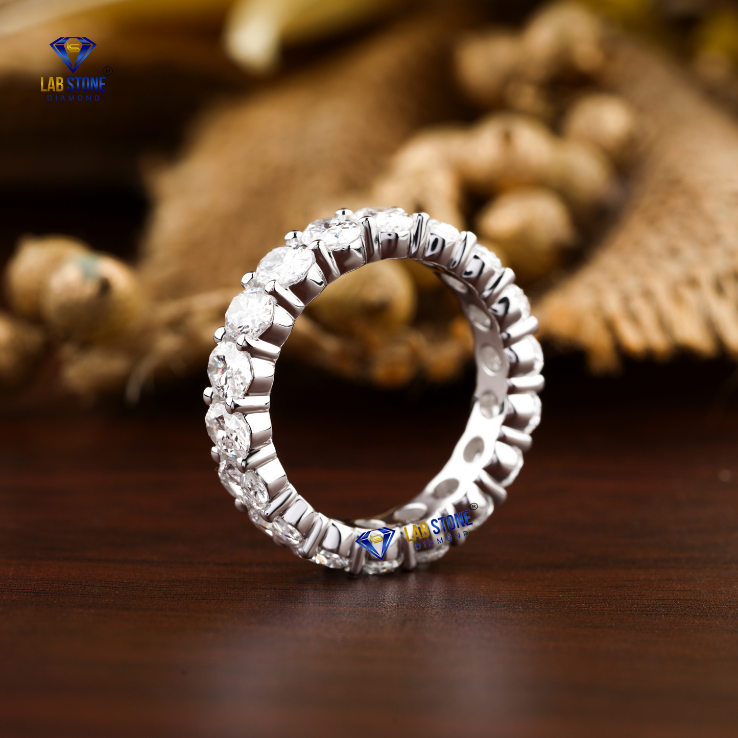 4.32 TDW Oval Cut Women's Diamond Eternity Band