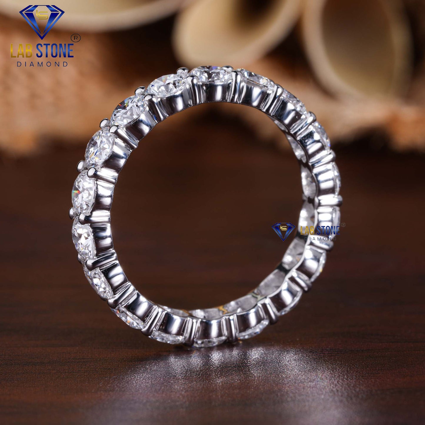 3.40 Carat Round Cut Diamond Eternity Ring