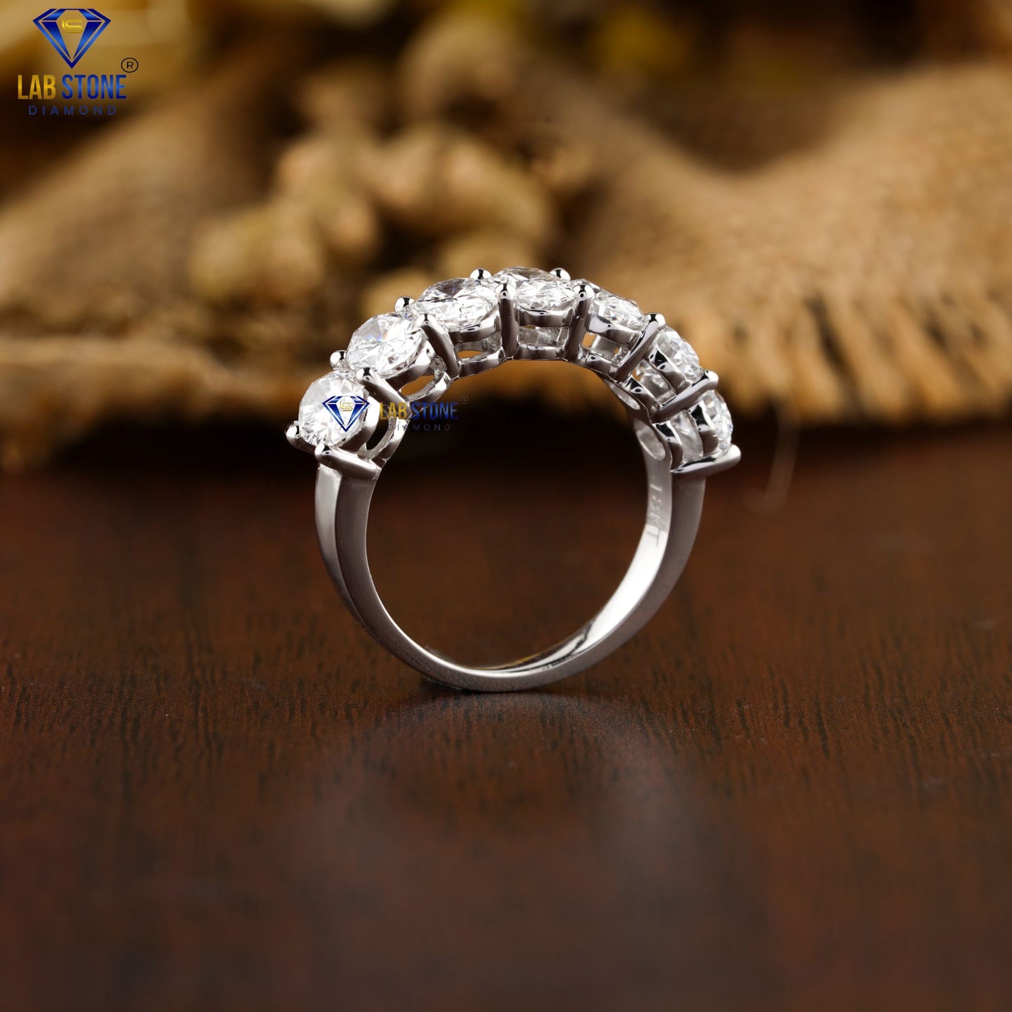 2.03 TDW Oval Cut Women’s Diamond Half Eternity Band