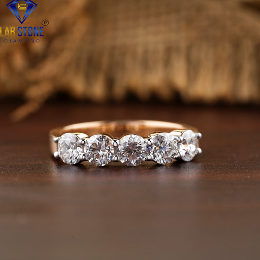 1.25 TDW Round Cut Diamond Half Eternity Band