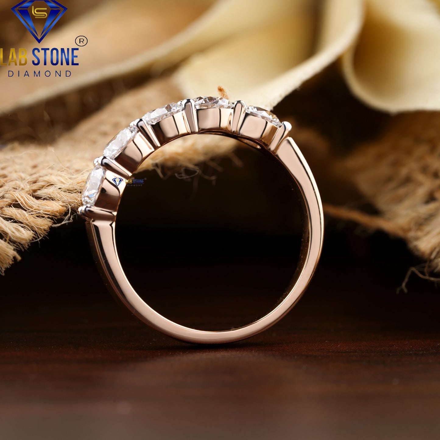 1.25 TDW Round Cut Diamond Half Eternity Band