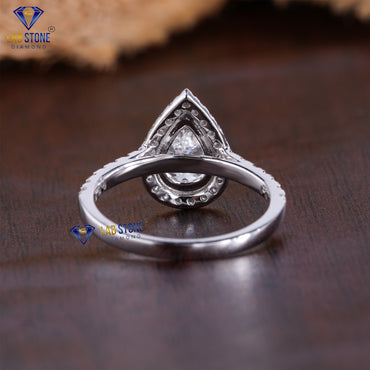 2.75 TDW Round & Pear Cut Women’s Halo Diamond Ring