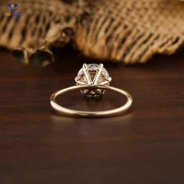 1.36 TDW Round Cut Diamond Hidden Halo Ring