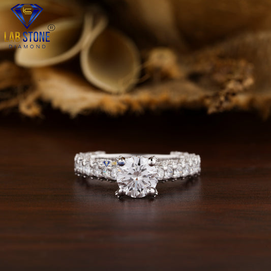 2.35 TDW Round Cut Women’s Hidden Halo Diamond Ring