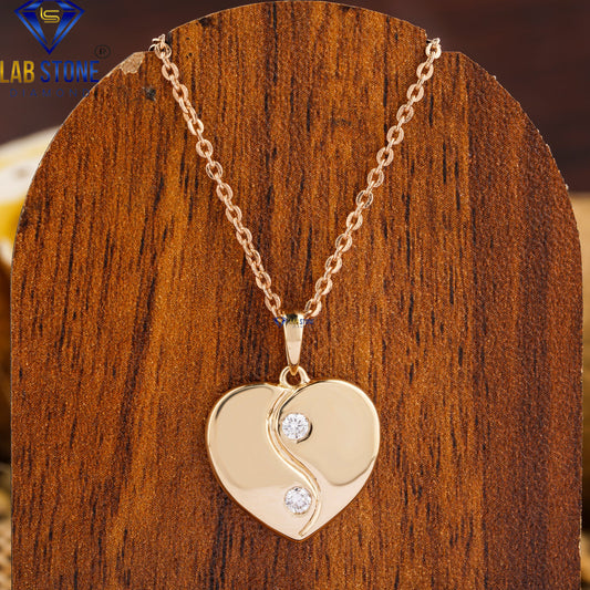 0.09 TDW Round Cut Diamond Pendant with Chain