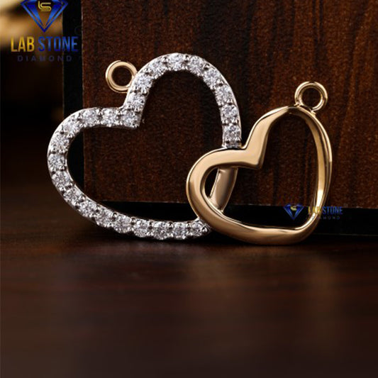 0.79 TDW Round Cut Diamond Heart Pendant