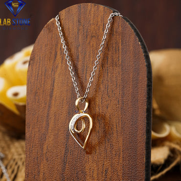 0.03 TDW Round Cut Diamond Heart Pendant with Chain